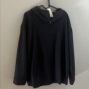 Navy blue Hooded cape/sweater wool blend